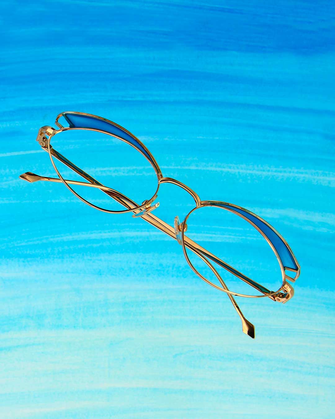 Lunettes de soleil vintage Thierry Mugler rouges et dorées, taille