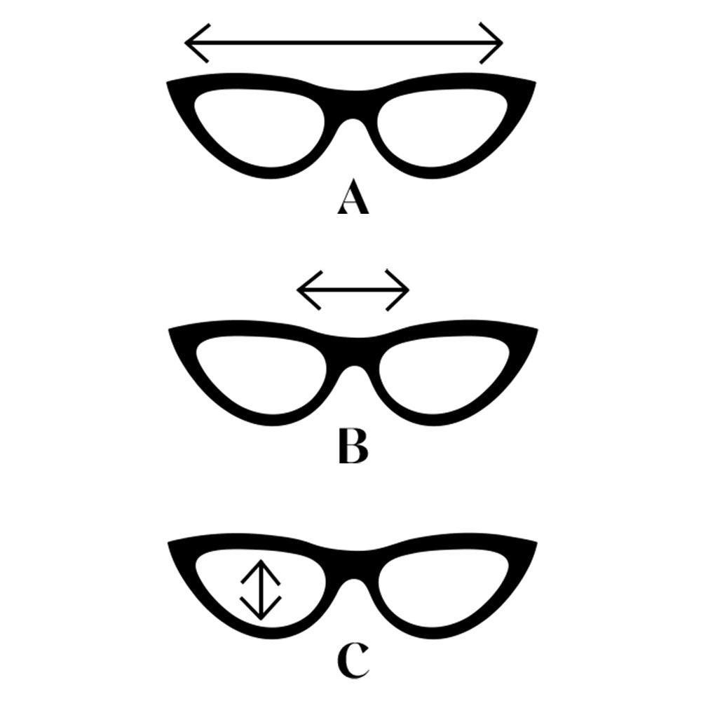 Guide des tailles, lunettes papillons