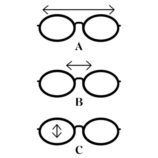 Guide des tailles, lunettes ovales